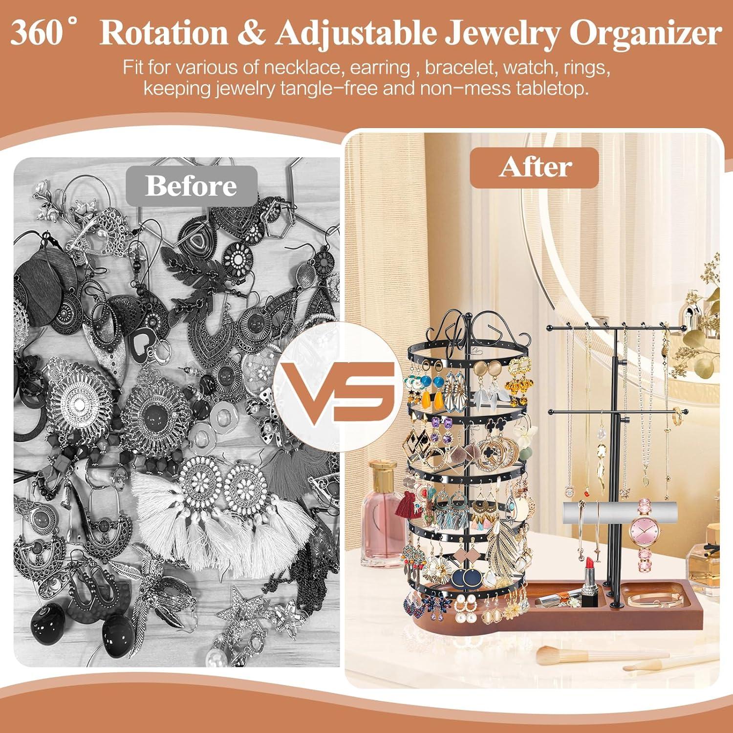 Organizador de Joyería KALYLOC, Soporte Giratorio 5 Niveles