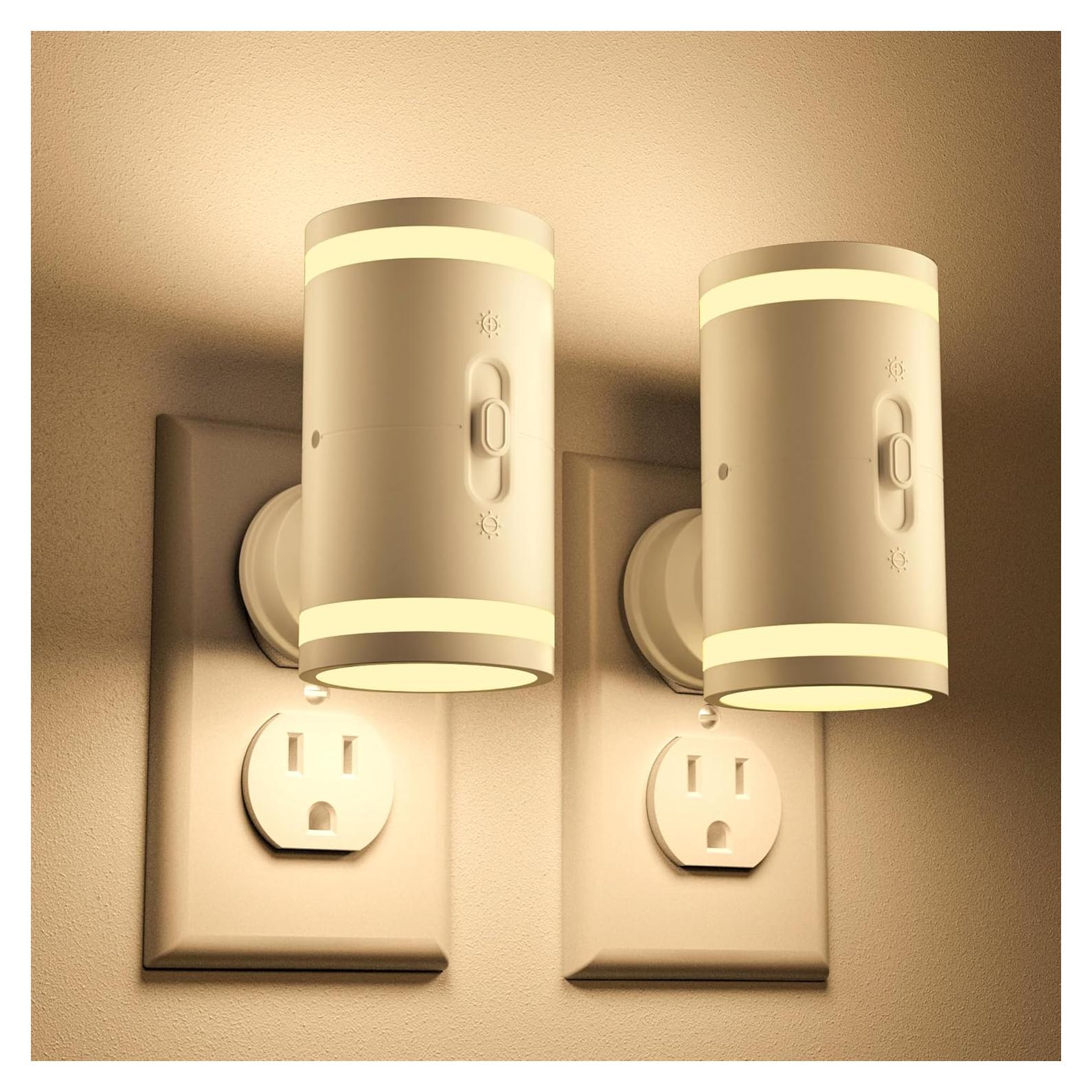 Luz Nocturna KINDEEP Enchufada con Sensor 3000K 5-120LM 2 Pzas