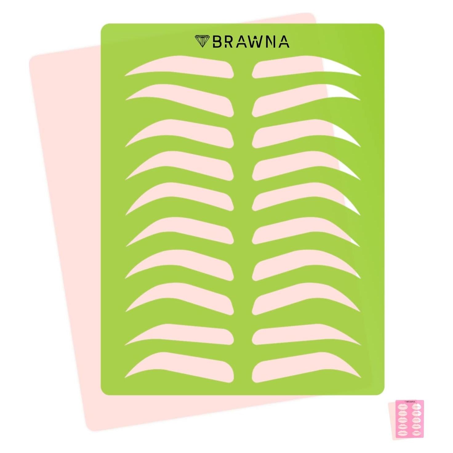 Plantilla de Cejas Reutilizable BRAWNA 10 Formas 19.5x14.5cm