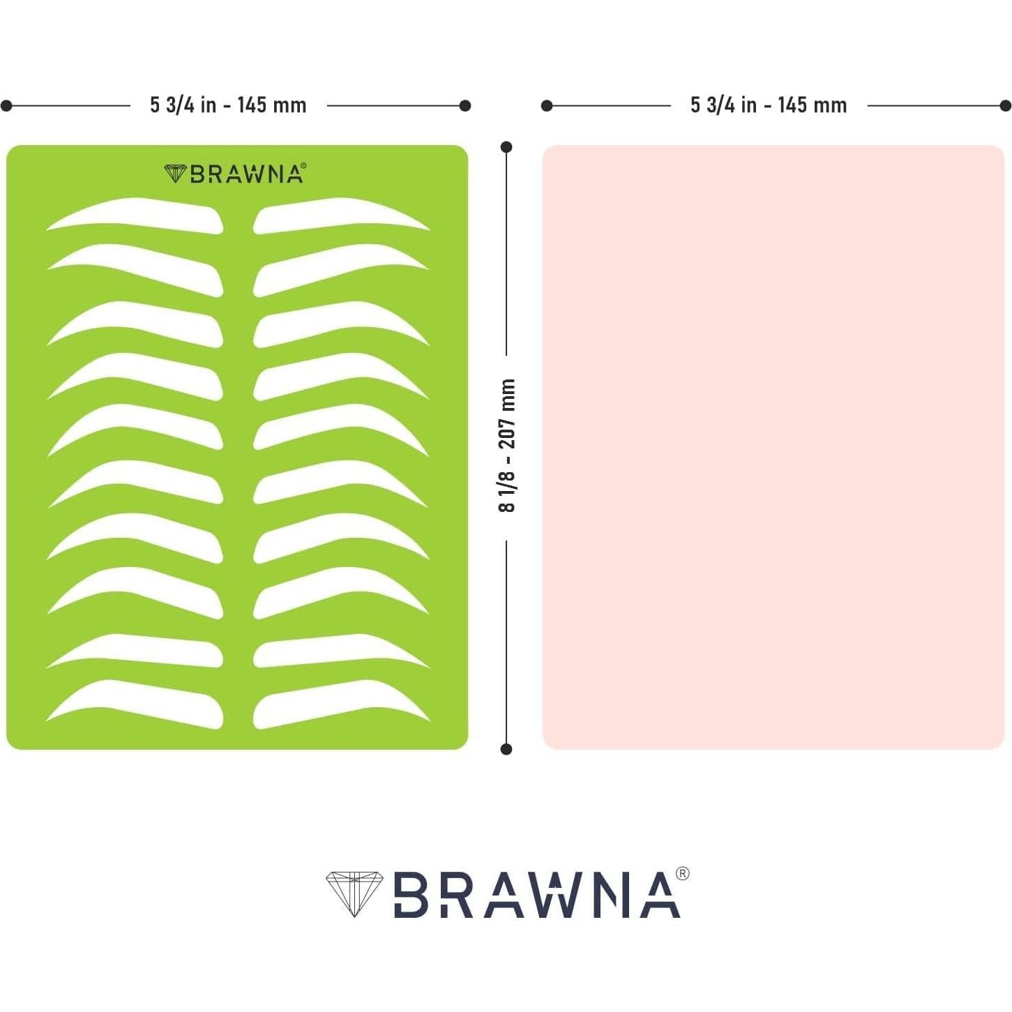 Plantilla de Cejas Reutilizable BRAWNA 10 Formas 19.5x14.5cm