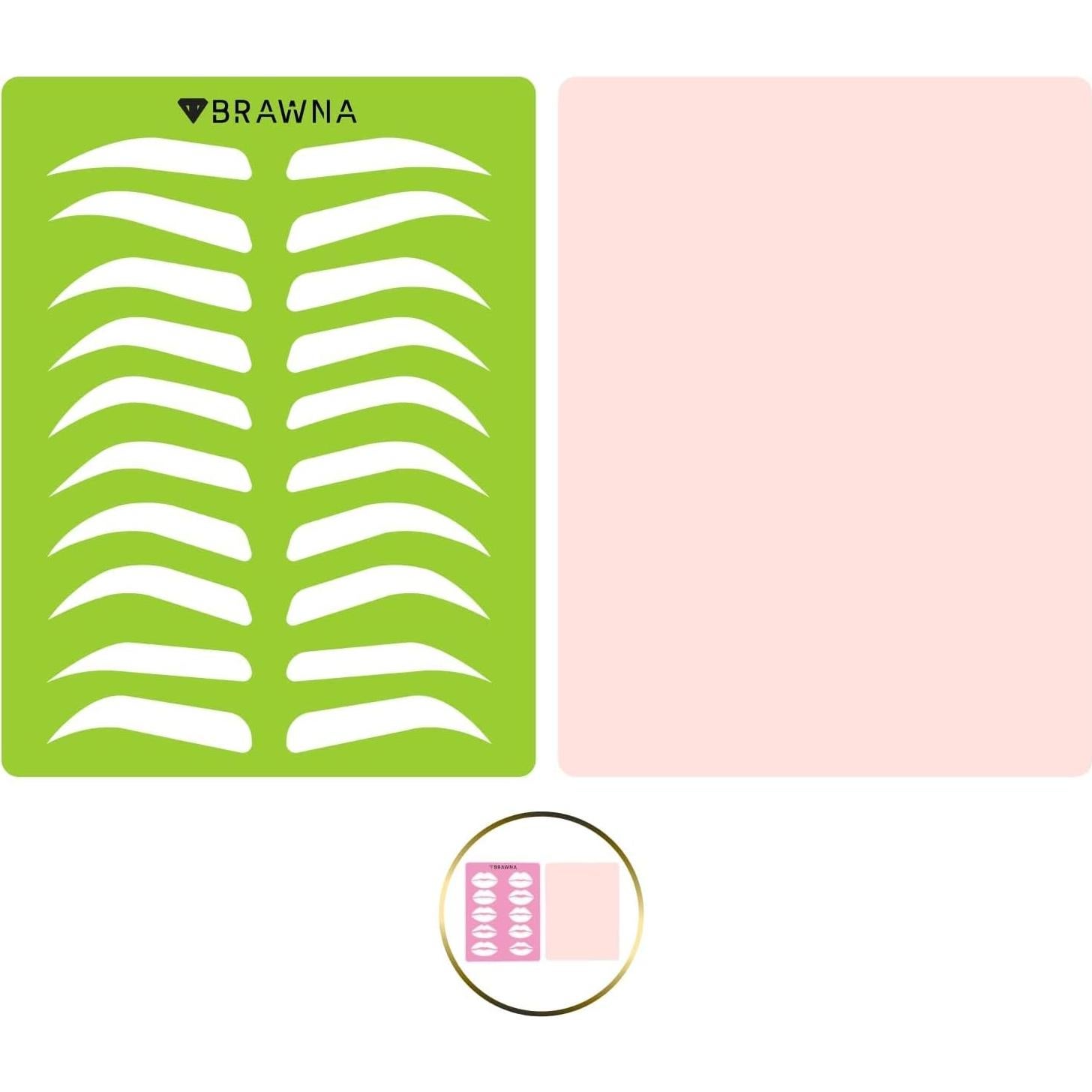 Plantilla de Cejas Reutilizable BRAWNA 10 Formas 19.5x14.5cm