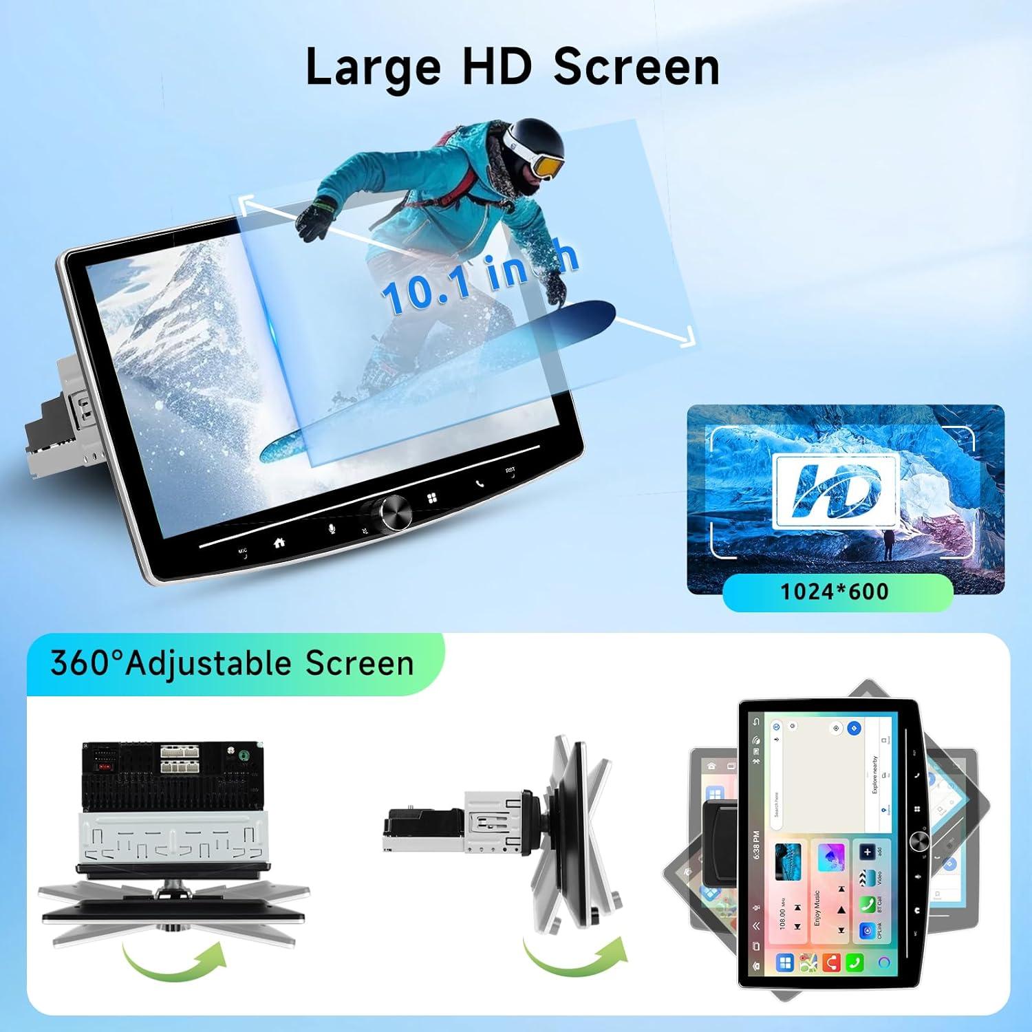 Estéreo de coche Android Hodozzy 10.1" 4G+64G CarPlay Bluetooth