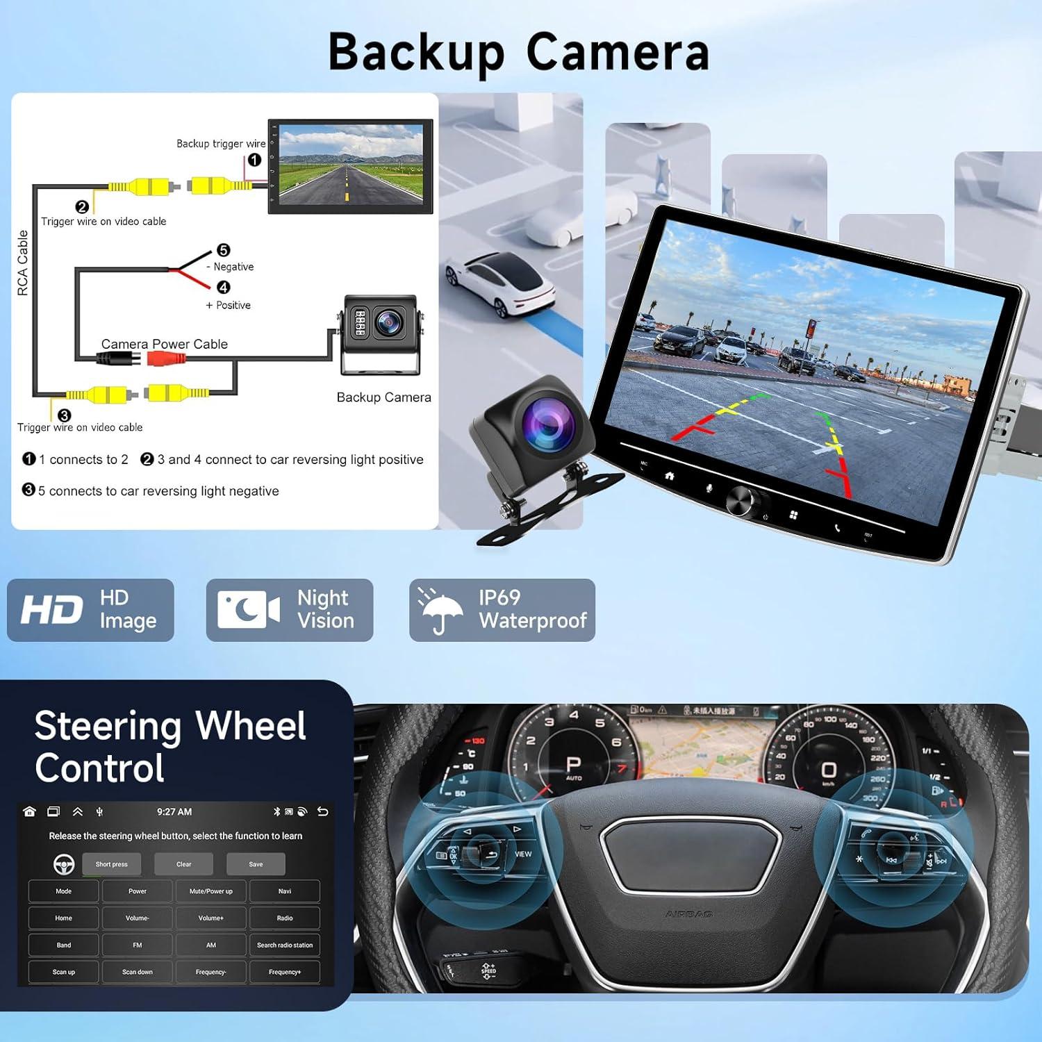 Estéreo de coche Android Hodozzy 10.1" 4G+64G CarPlay Bluetooth