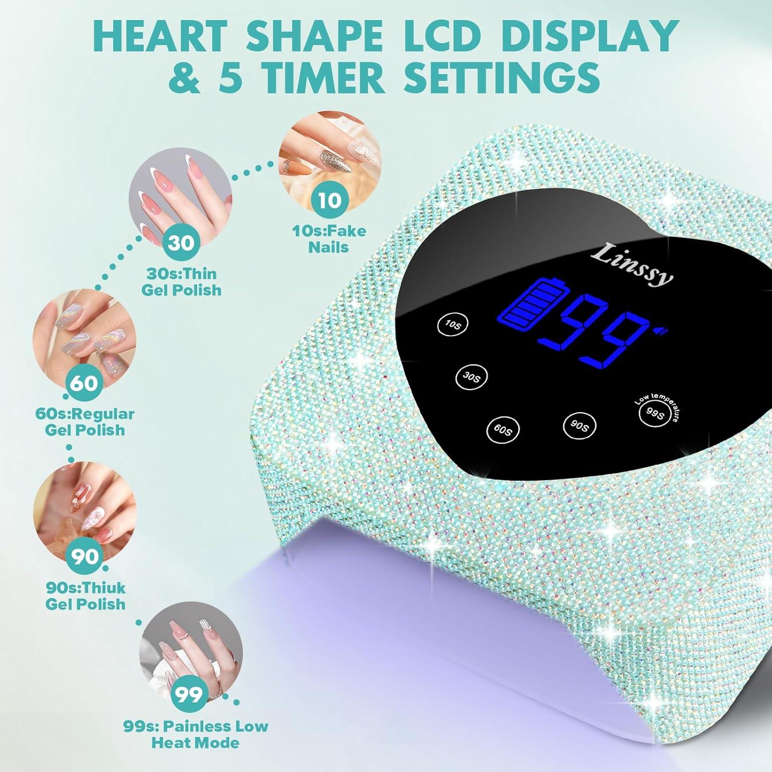 Lámpara de Uñas UV LED Inalámbrica 72W con Pantalla Táctil