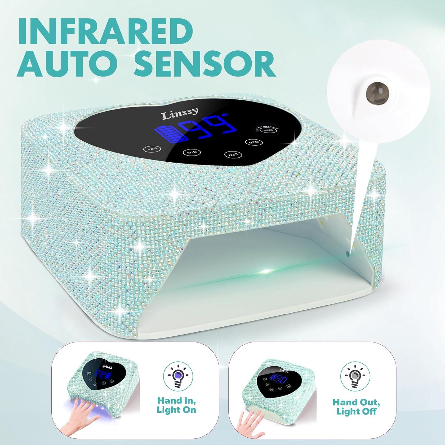 Lámpara de Uñas UV LED Inalámbrica 72W con Pantalla Táctil