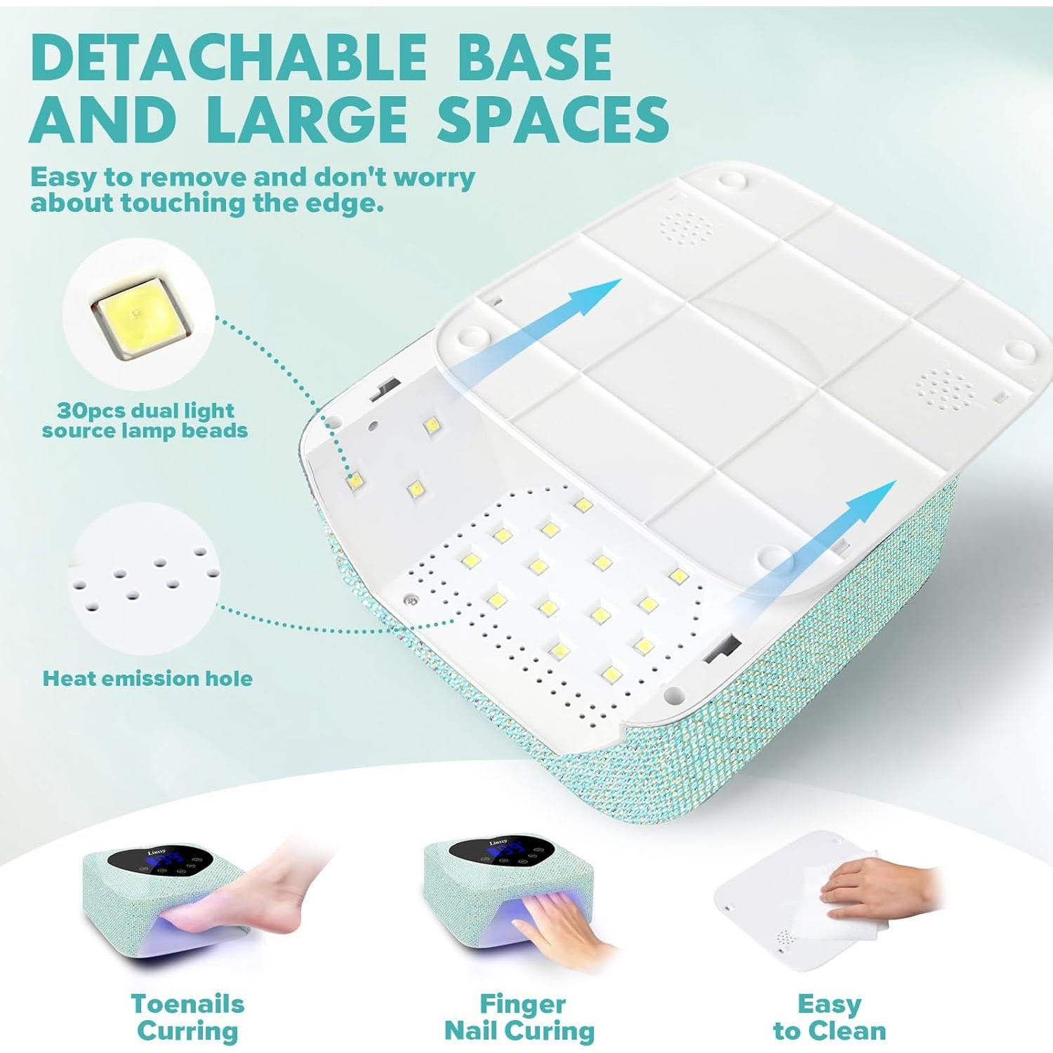 Lámpara de Uñas UV LED Inalámbrica 72W con Pantalla Táctil