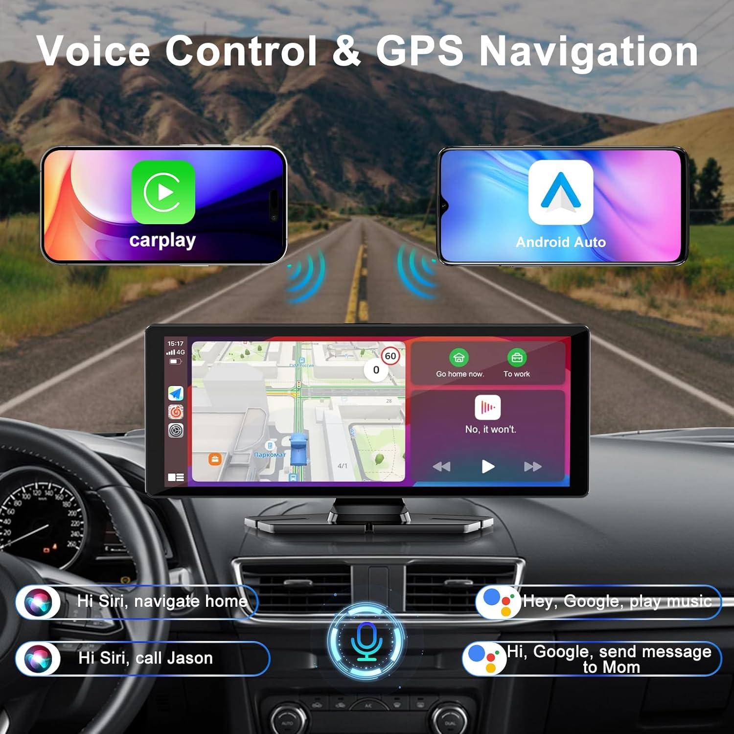 Pantalla Carplay 10.26" Accfly HD con Cámara 4K y GPS