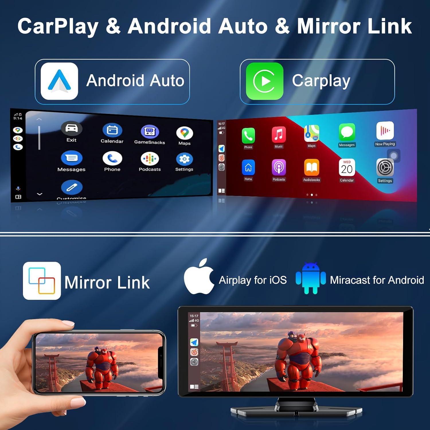 Pantalla Carplay 10.26" Accfly HD con Cámara 4K y GPS