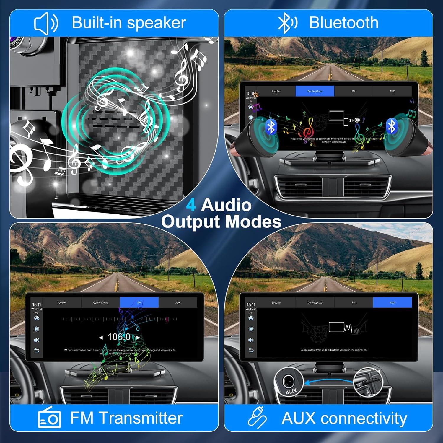 Pantalla Carplay 10.26" Accfly HD con Cámara 4K y GPS