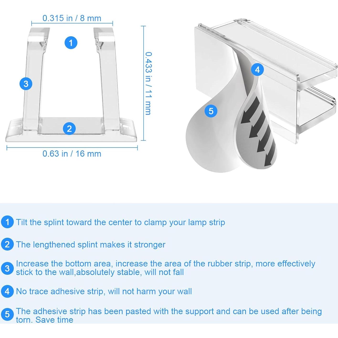 Soportes Adhesivos para Luces de Cuerda Hetyue - 24 Piezas 12mm
