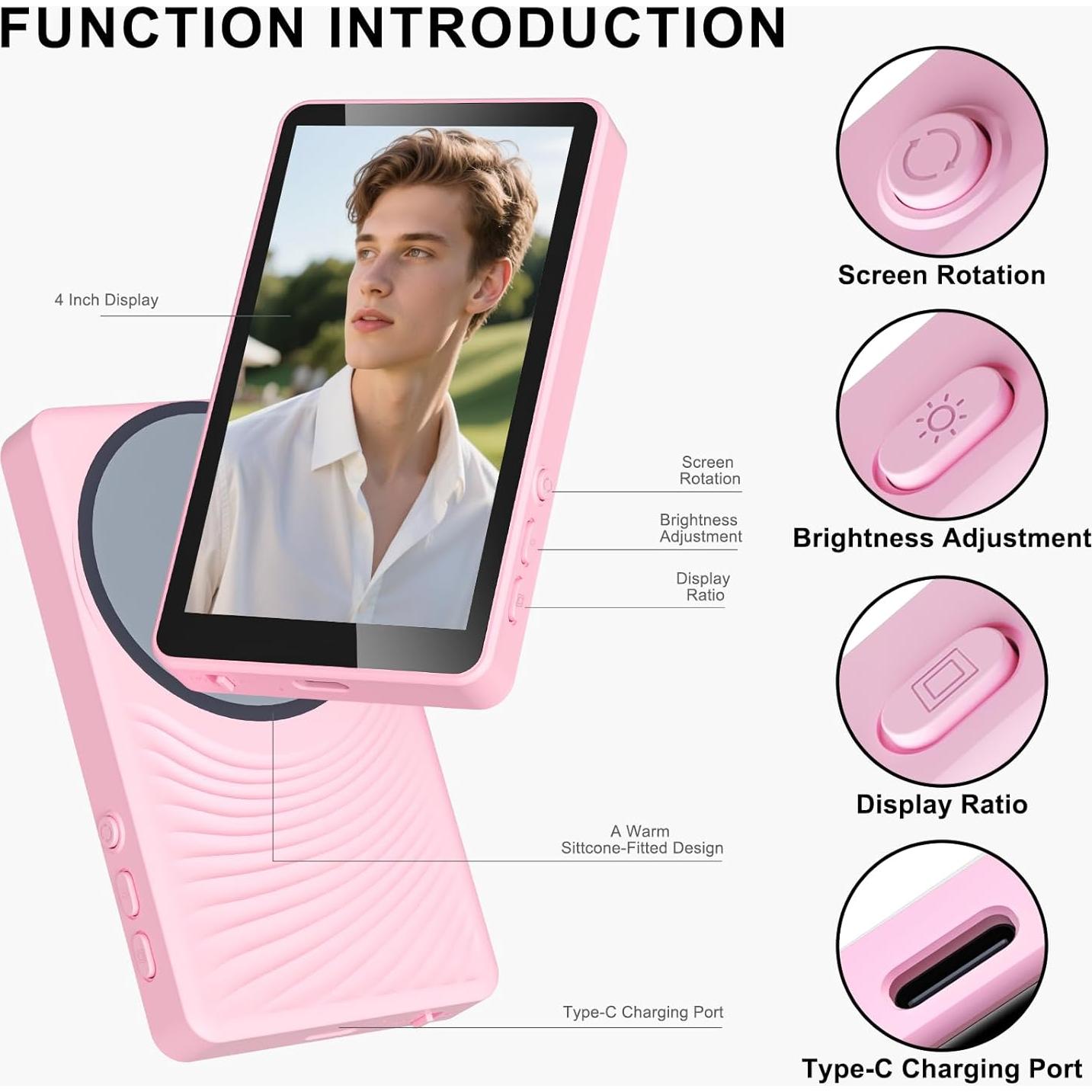 Monitor Selfie Inalámbrico YXYaoZhengYiGeYi Rosa 4K