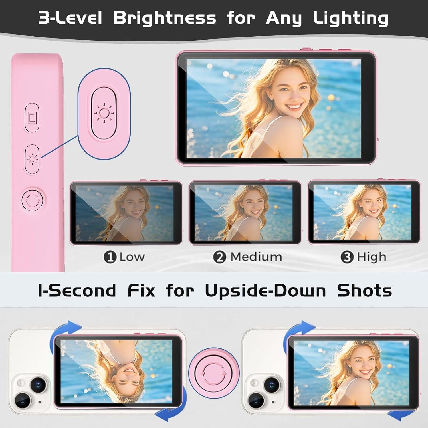 Monitor Selfie Inalámbrico YXYaoZhengYiGeYi Rosa 4K