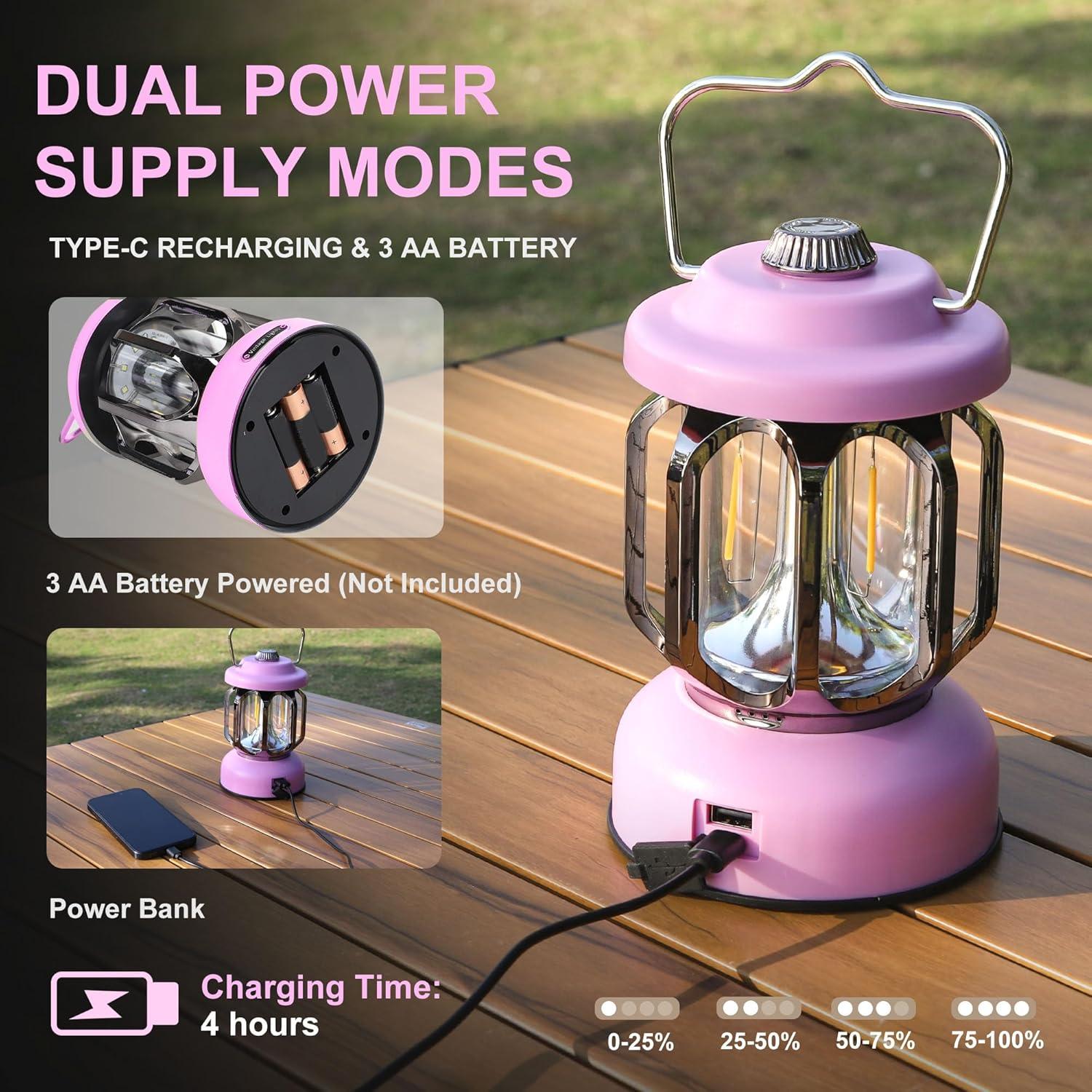 Linterna Retro LED Recargable SEAMAGIC 2000mAh Rosa