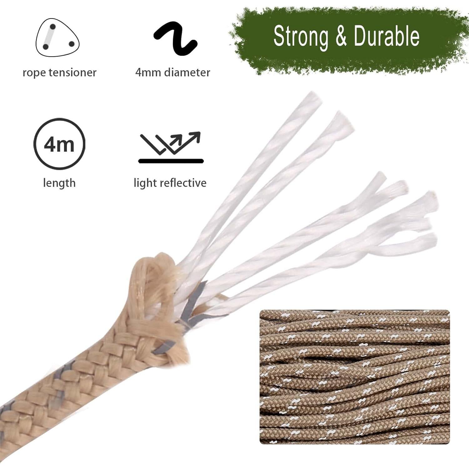 Cuerda de Camping HIKEMAN 4mm Reflectante 15.85m con Mosquetón