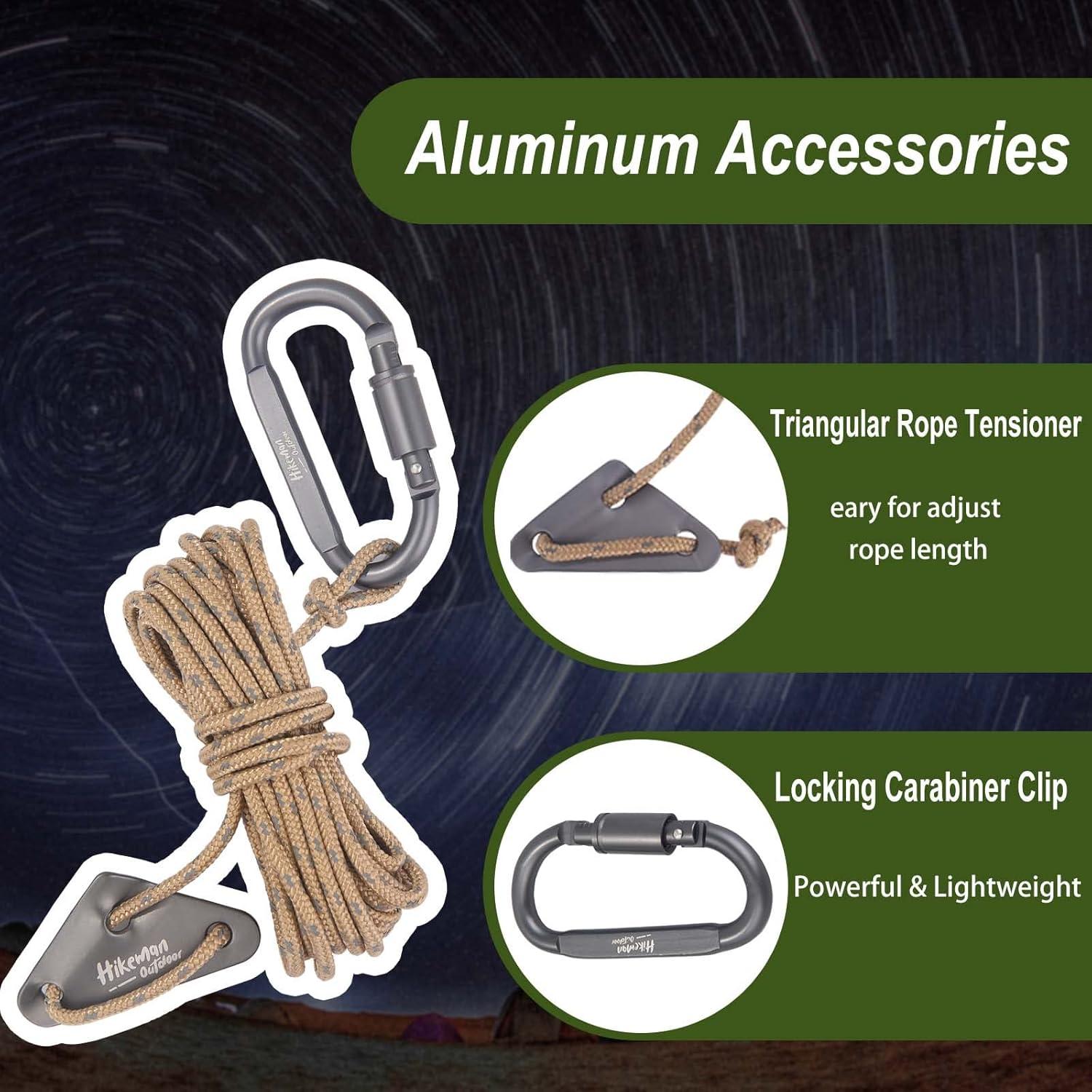 Cuerda de Camping HIKEMAN 4mm Reflectante 15.85m con Mosquetón