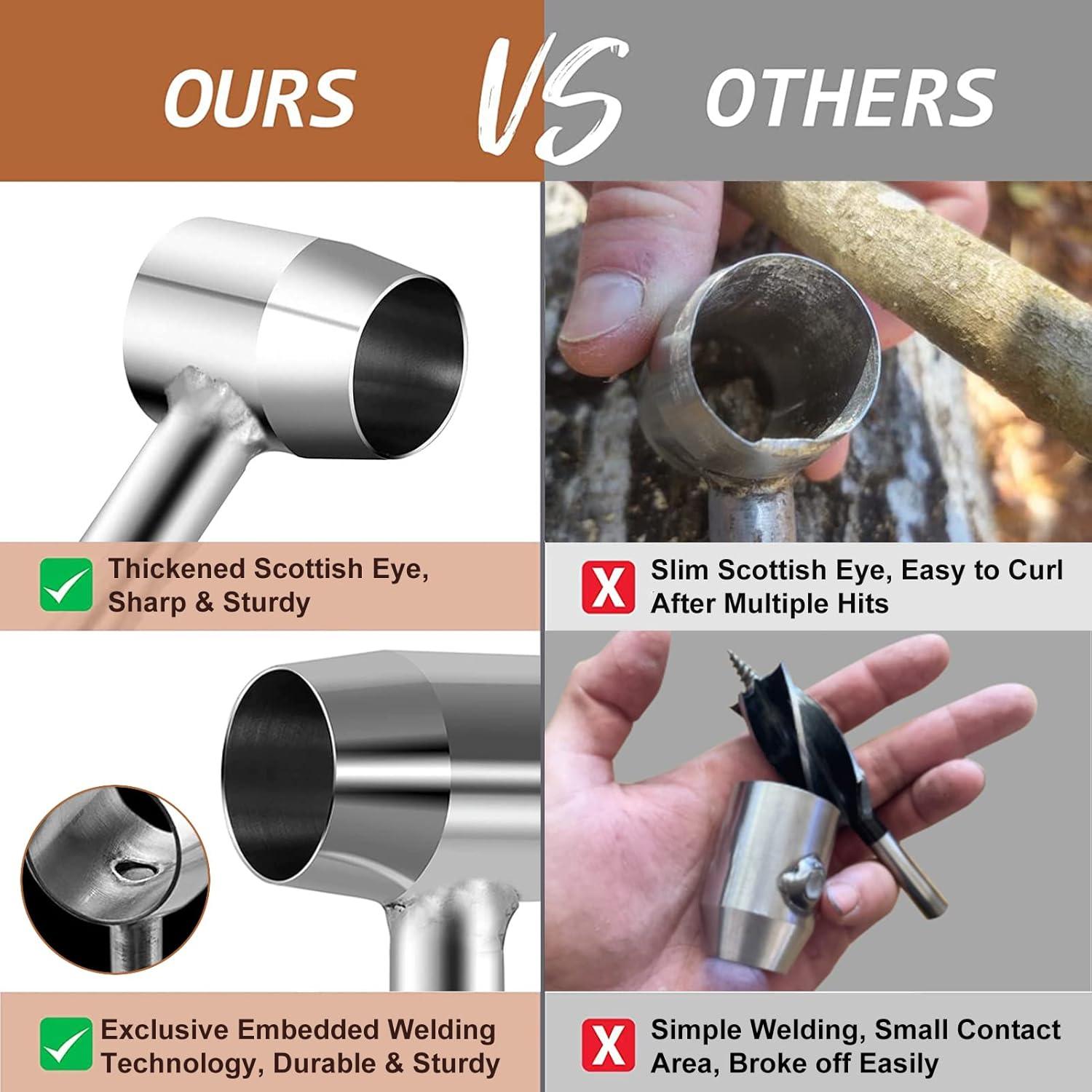 Auger Manual Scotch Eye HNONPW con Funda de Cuero 5cm Marrón