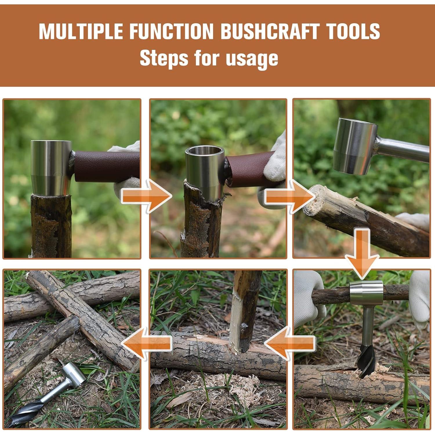 Auger Manual Scotch Eye HNONPW con Funda de Cuero 5cm Marrón