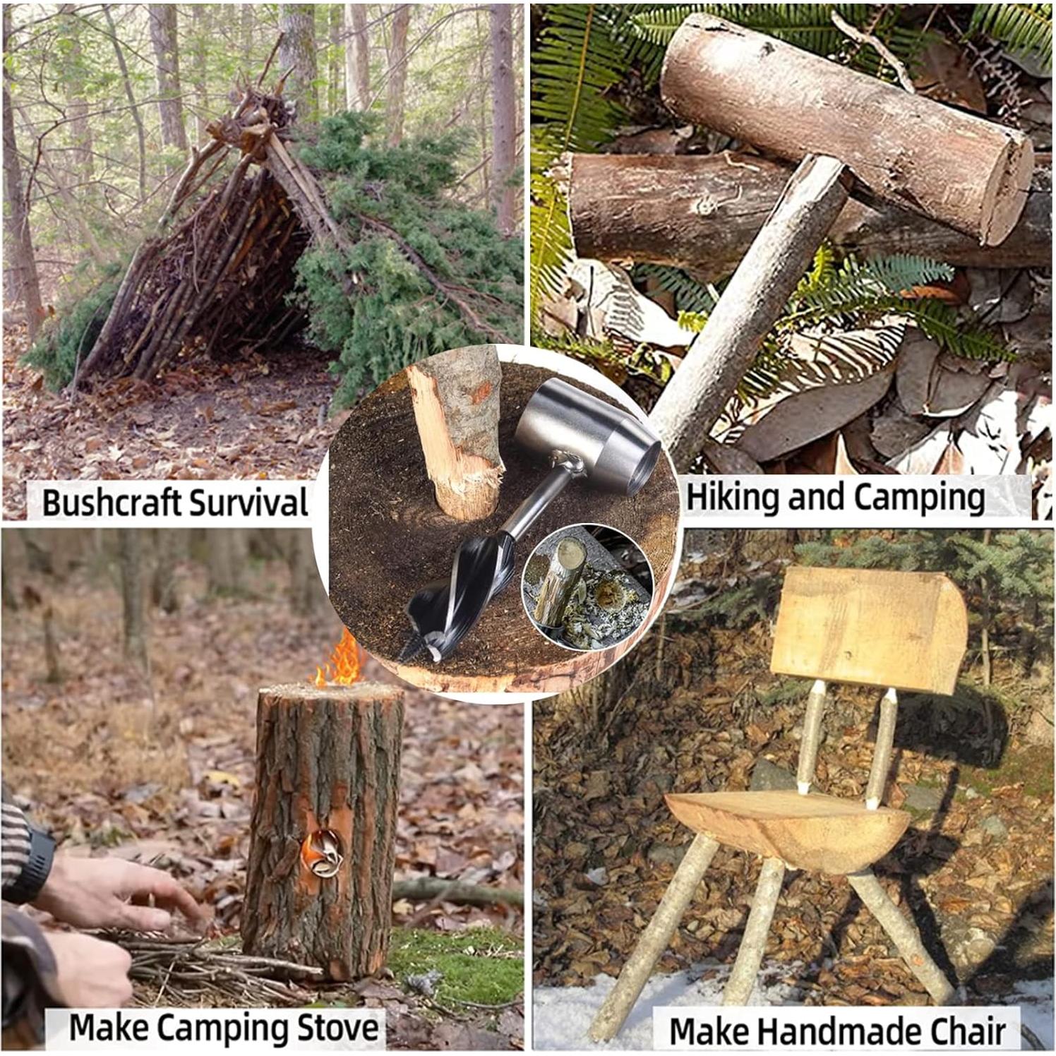 Auger Manual Scotch Eye HNONPW con Funda de Cuero 5cm Marrón