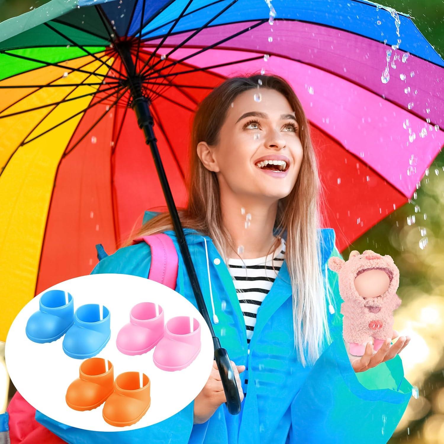 3 Pares de Botas de Lluvia para Muñecas 17cm Shyyween