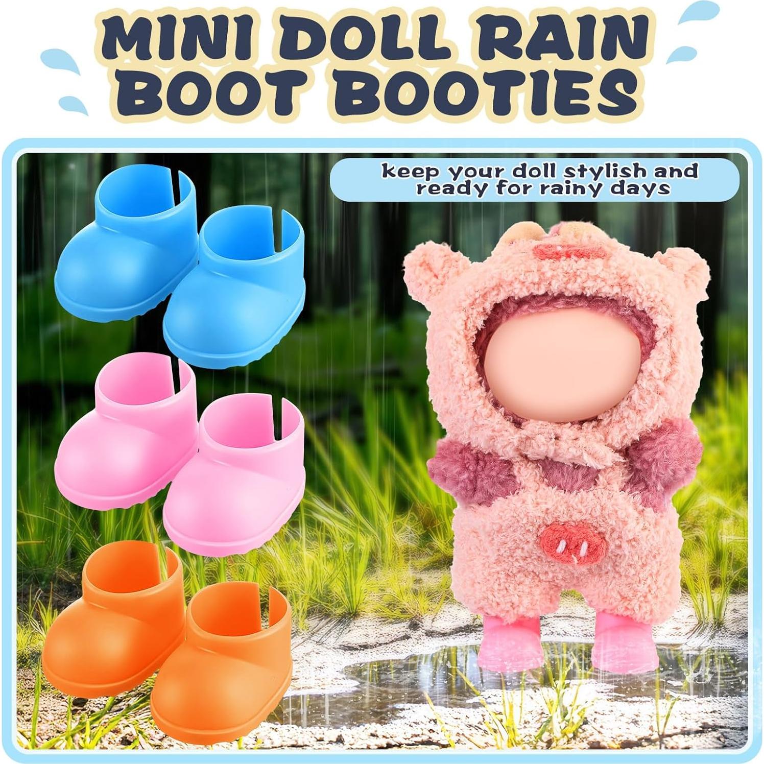 3 Pares de Botas de Lluvia para Muñecas 17cm Shyyween