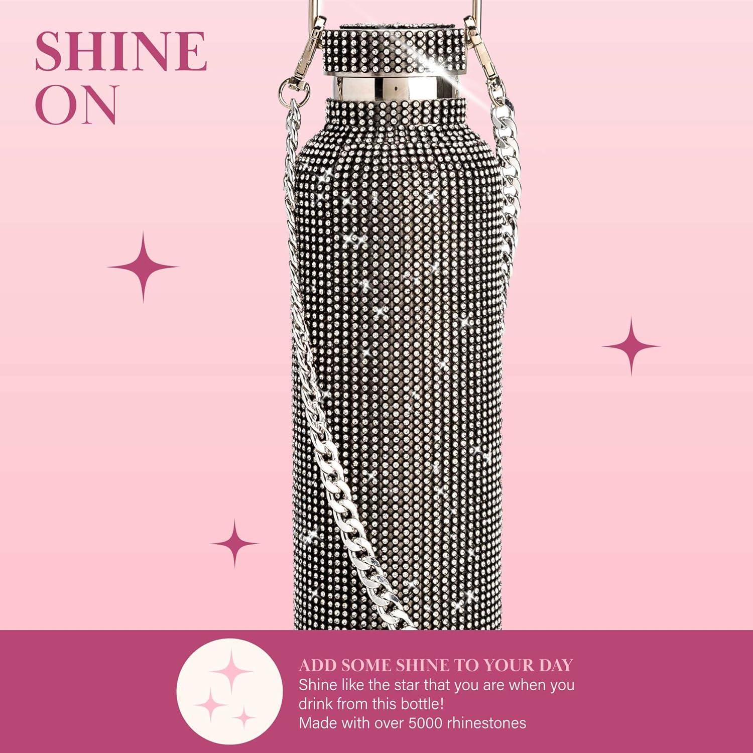 Botella de Agua Paris Hilton 750ml con Correa y Strass