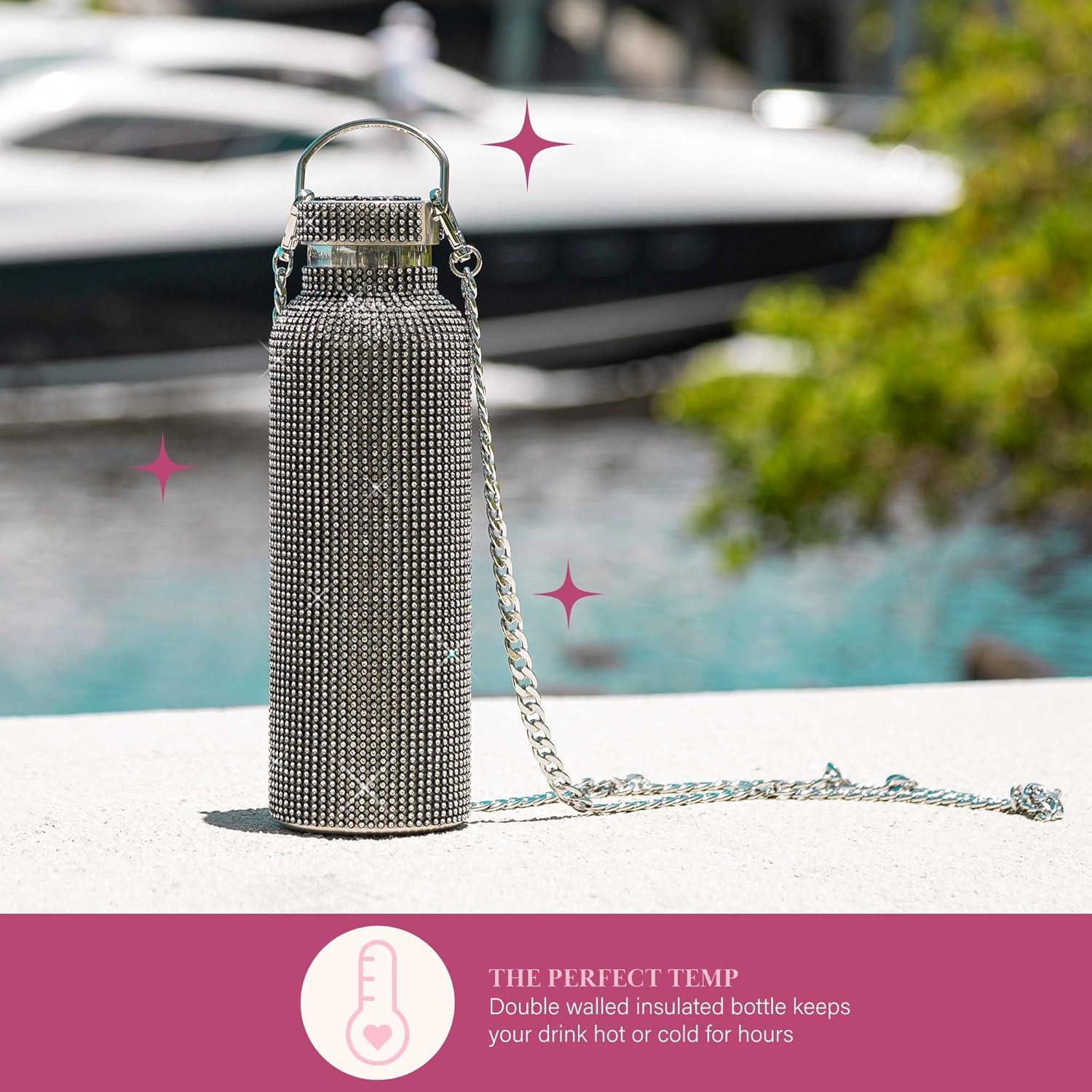 Botella de Agua Paris Hilton 750ml con Correa y Strass