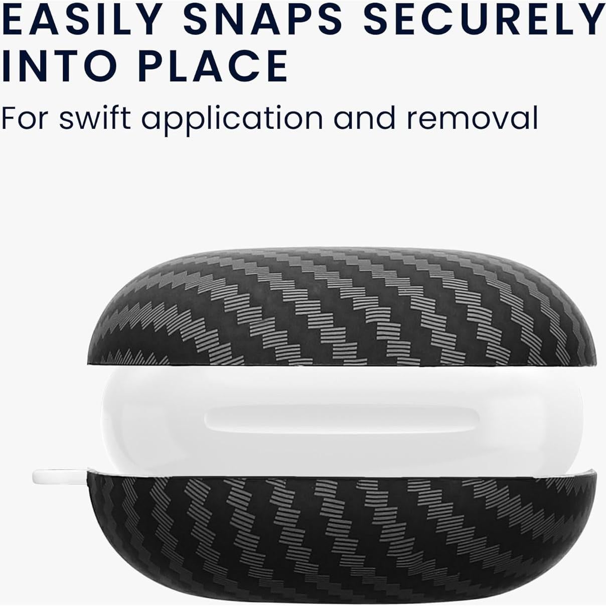 Funda de Aramida kwmobile para Auriculares Beats Fit Pro - Negro/Gris