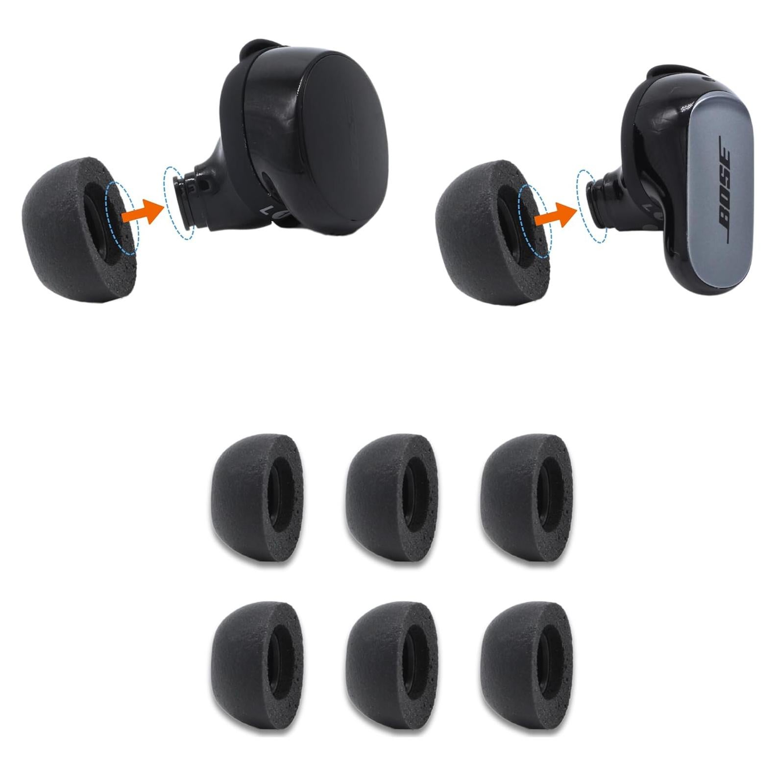 Consejos de espuma Comply para Bose QuietComfort II - Negro (S/M/L)