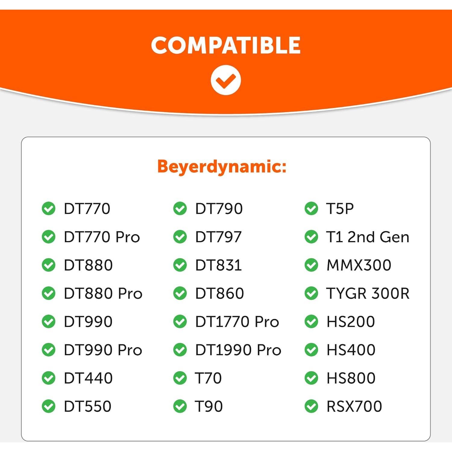 Almohadillas de Gel Refrigerante Wicked Cushions para Beyerdynamic DT770, DT990, DT880, MMX300 - Negro