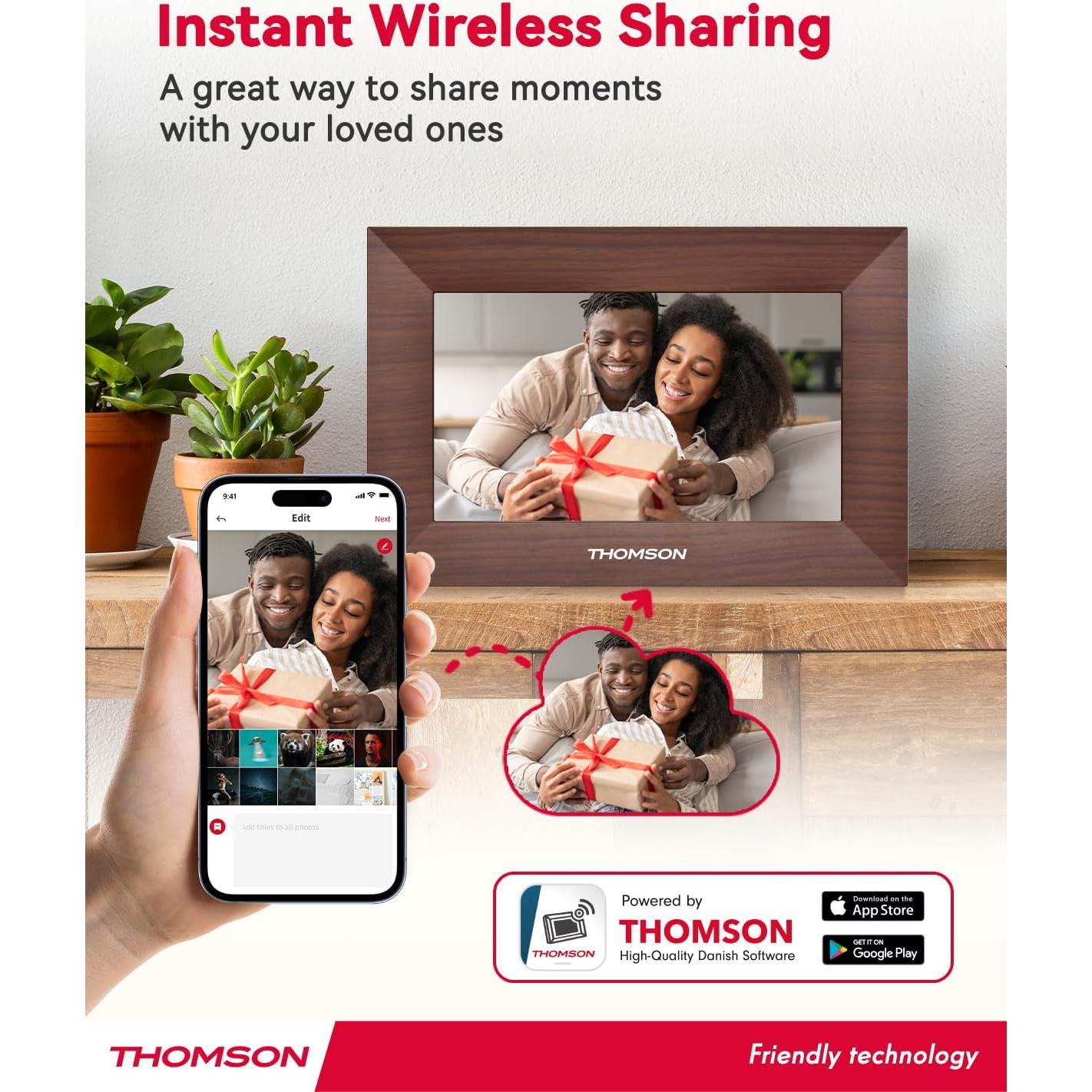 Marco de Fotos Digital WiFi THOMSON 7" HD 32GB Pantalla Táctil