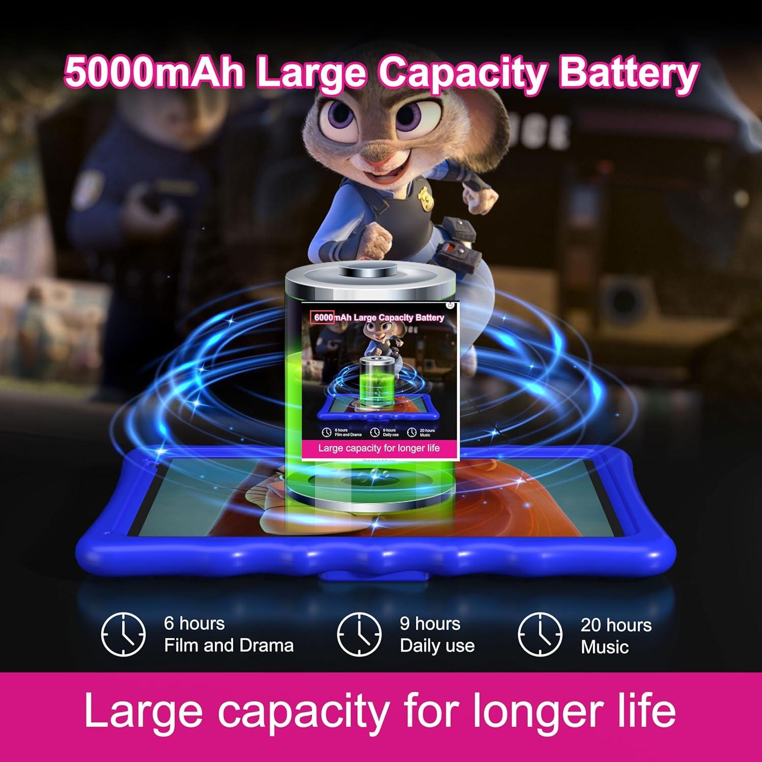 Tablet para Niños BYYBUO A70W 10.1" Android 13 2GB 32GB Rosa