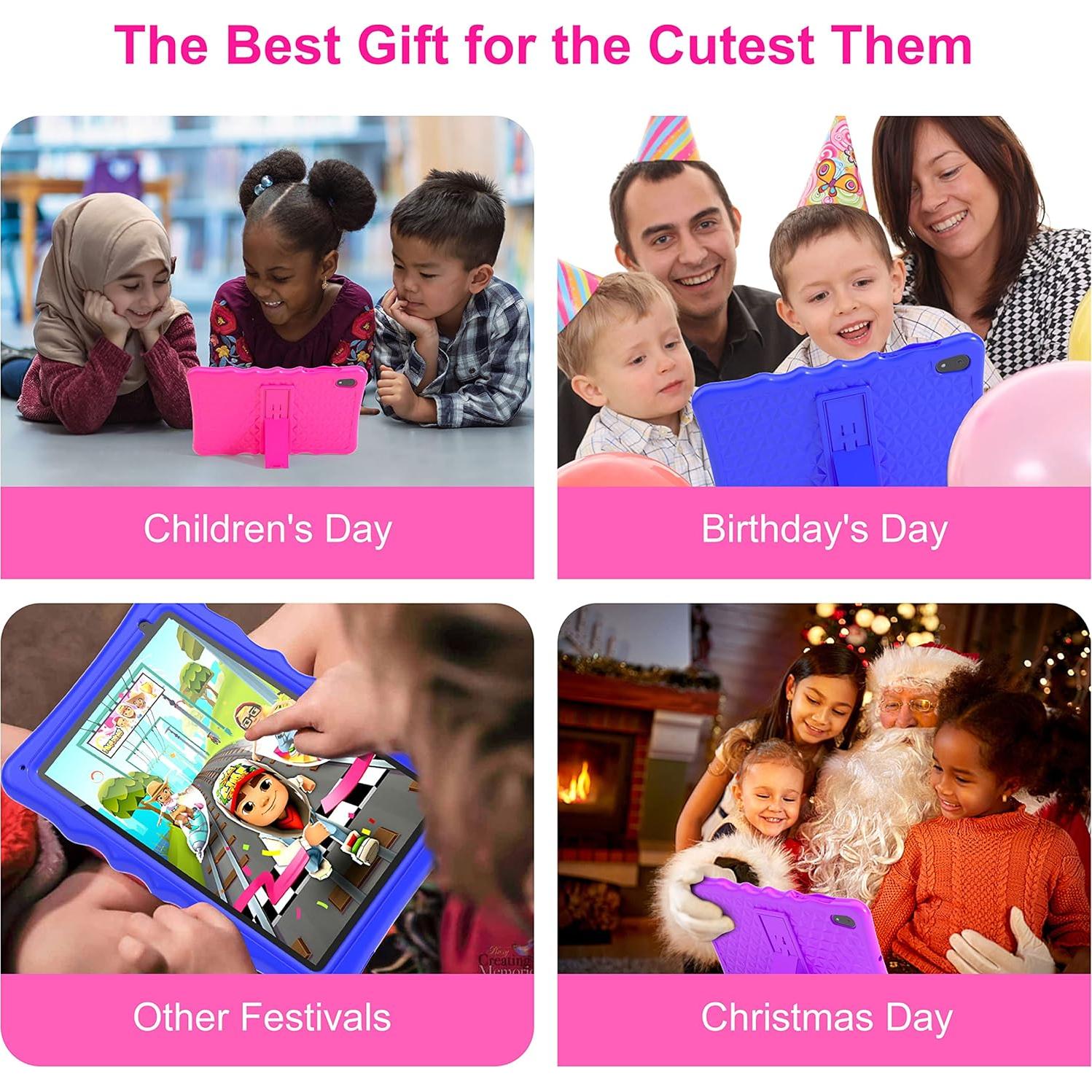 Tablet para Niños BYYBUO A70W 10.1" Android 13 2GB 32GB Rosa