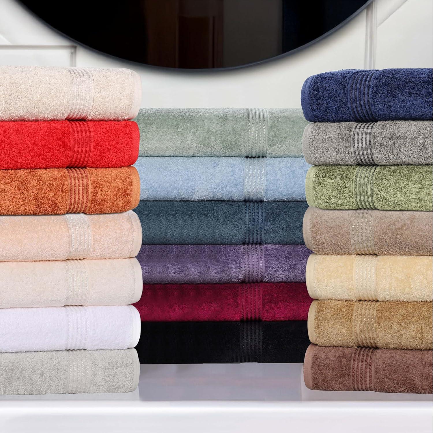 Juego de Toallas de Algodón Egipcio 6 Piezas Negro Superior