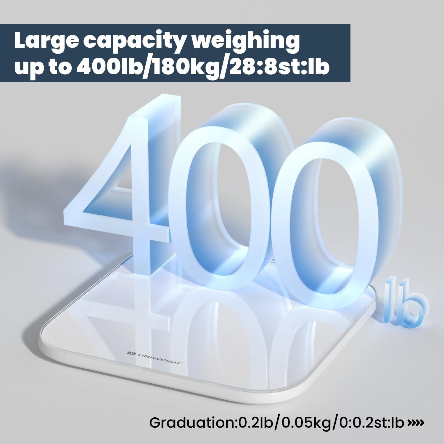 Báscula Digital de Baño UNIWEIGH 199.58kg Pantalla LED