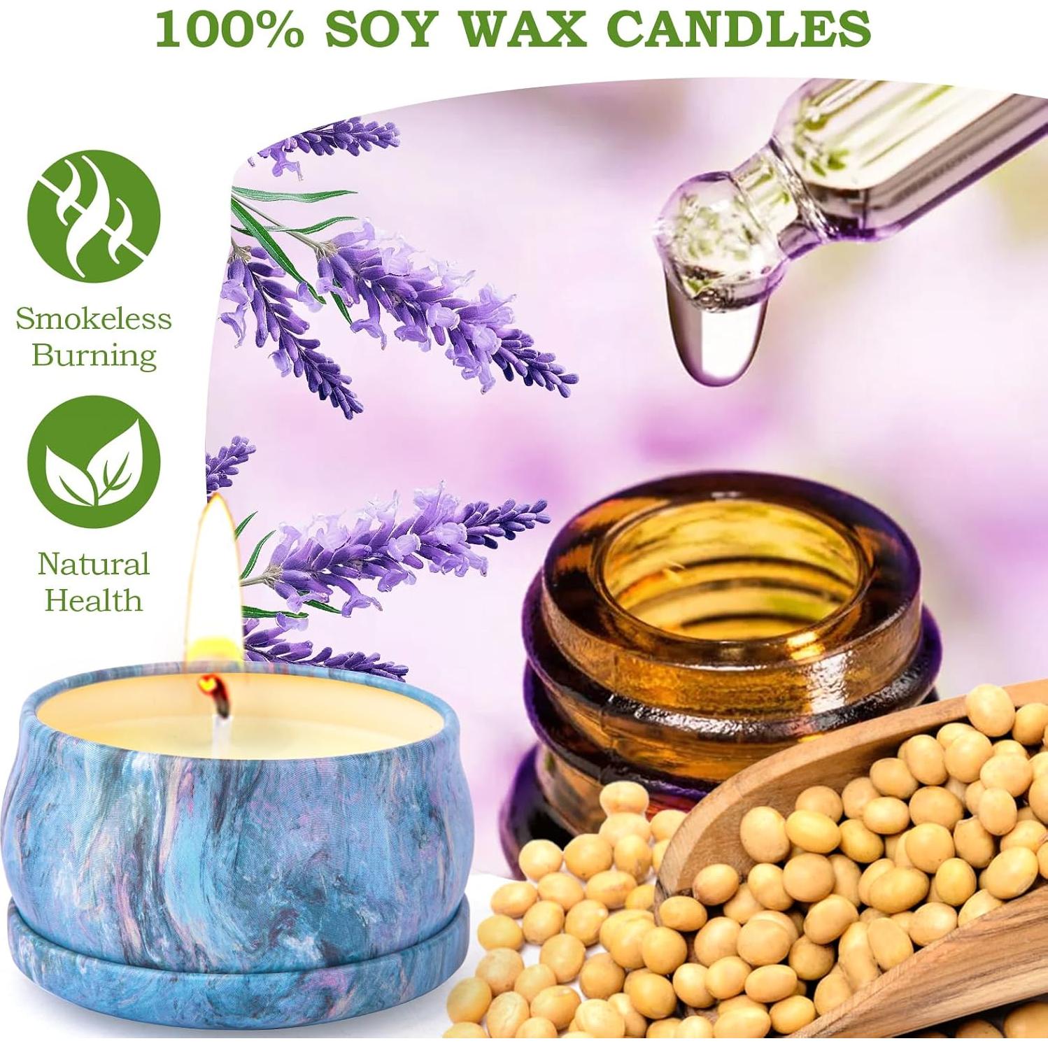 Juego de 9 Velas Aromáticas de Cera de Soja KEARLGMBH