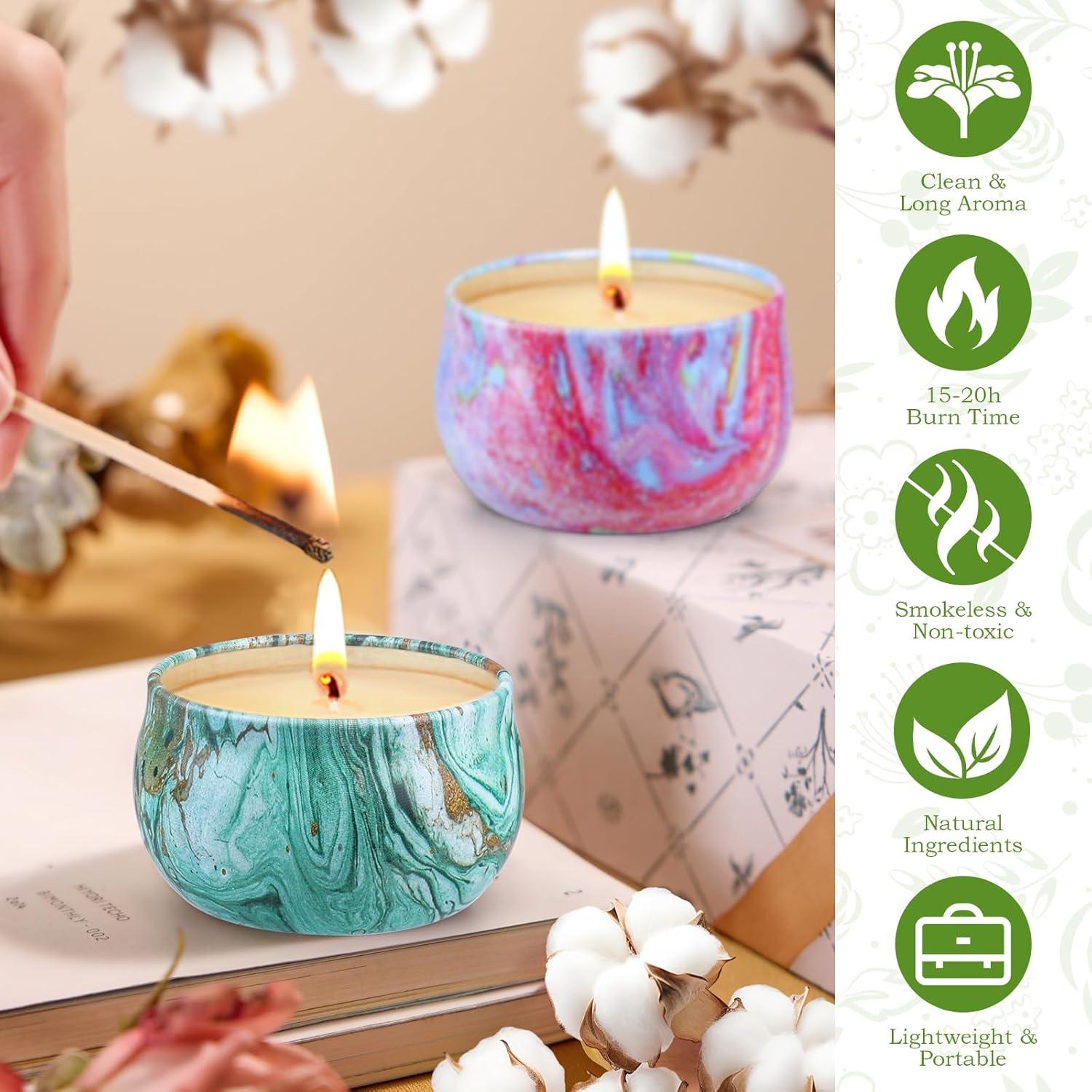 Juego de 9 Velas Aromáticas de Cera de Soja KEARLGMBH