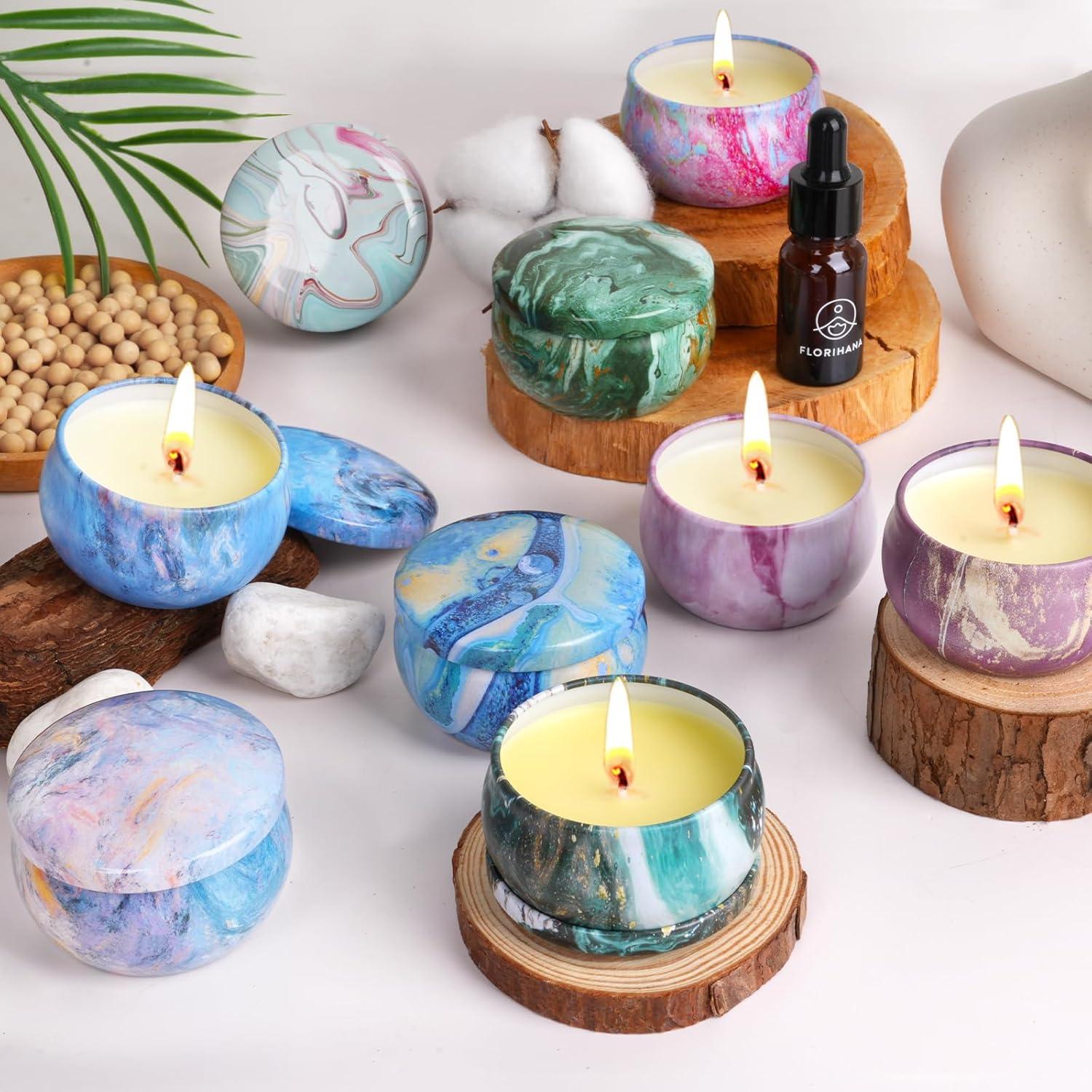 Juego de 9 Velas Aromáticas de Cera de Soja KEARLGMBH