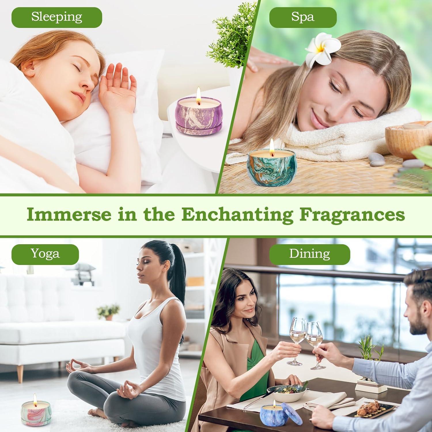 Juego de 9 Velas Aromáticas de Cera de Soja KEARLGMBH