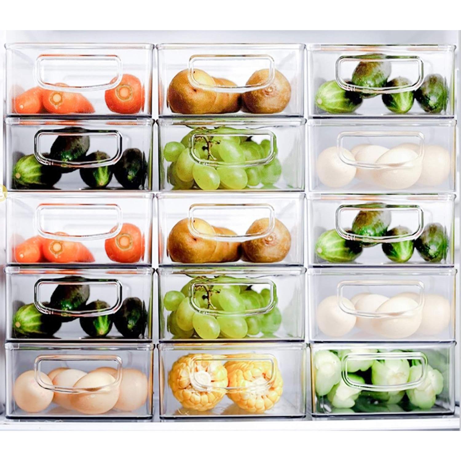 Kingrol 6 Contenedores de Plástico Apilables 25.4x15.2 cm