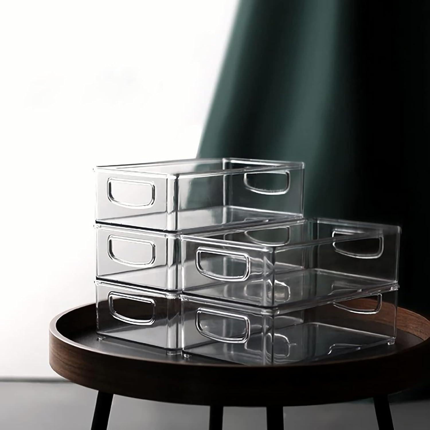 Kingrol 6 Contenedores de Plástico Apilables 25.4x15.2 cm