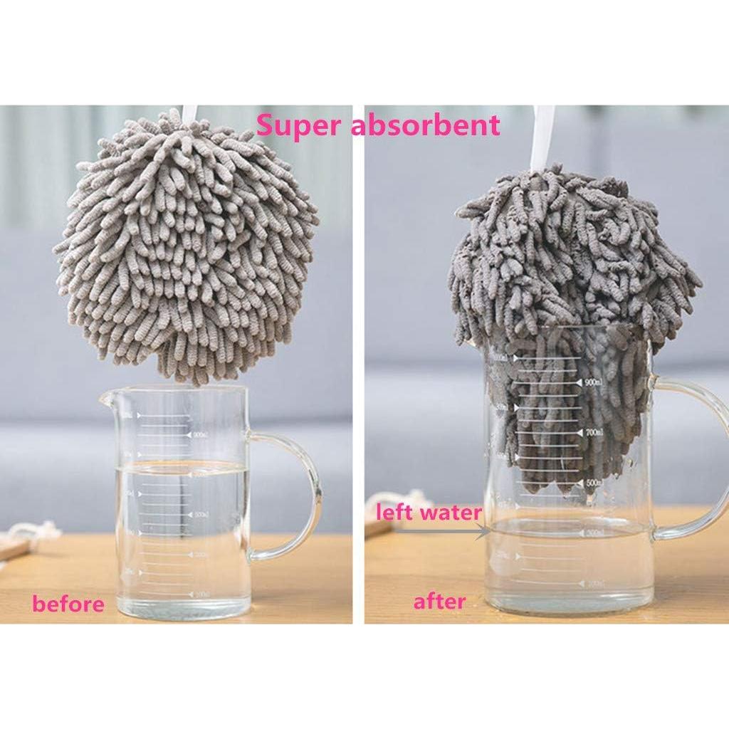 Toallas de Mano Chenille Ivymei - 2 Unidades Grises 17x17 cm