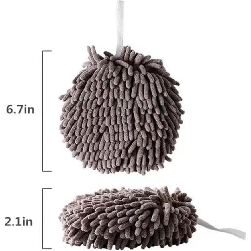 Toallas de Mano Chenille Ivymei - 2 Unidades Grises 17x17 cm