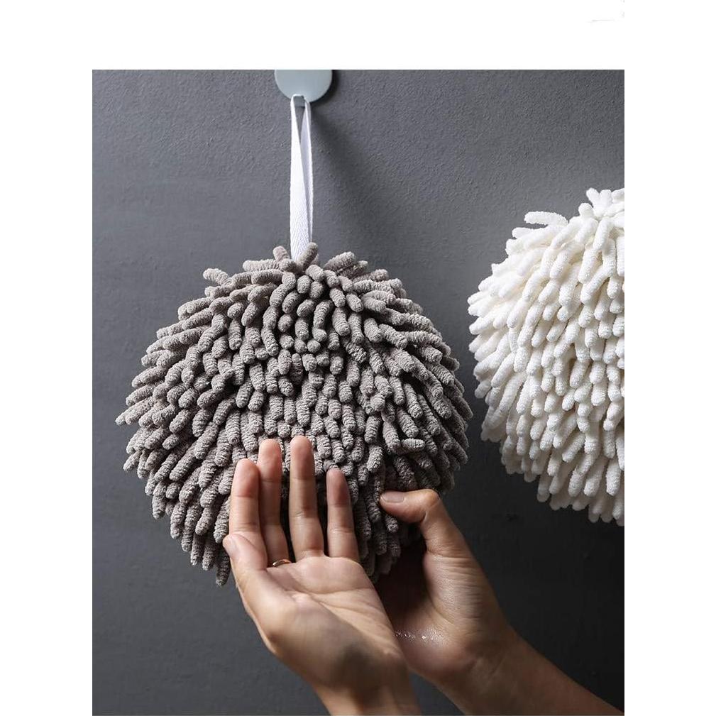 Toallas de Mano Chenille Ivymei - 2 Unidades Grises 17x17 cm