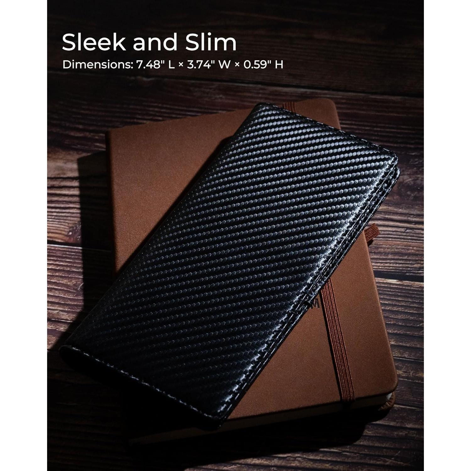 Billetera Bifold Slim Alldaily para Hombres con Bloqueo RFID - Cuero Sintético Negro