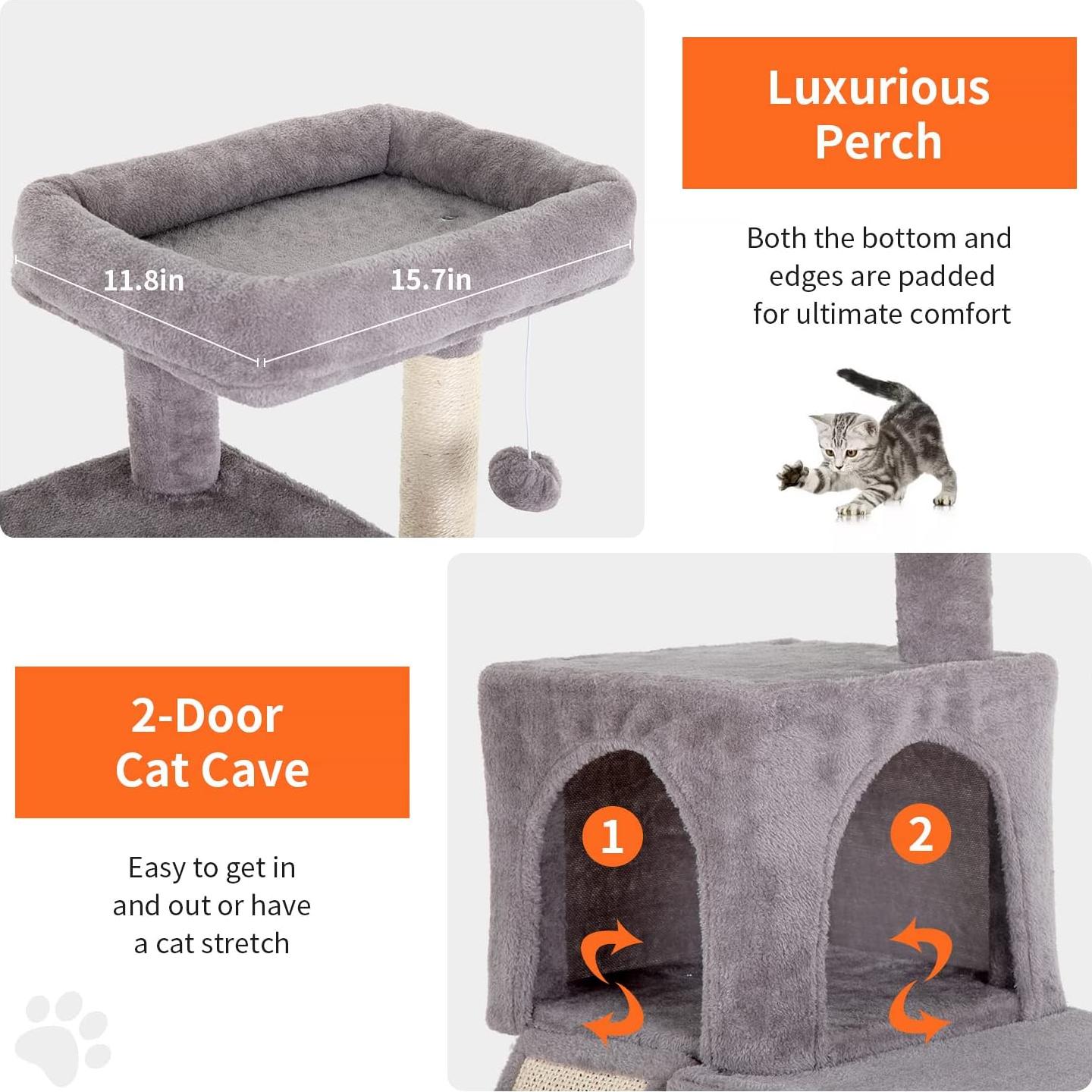 Árbol para Gatos BestPet 91 cm con Rampa y Condominios