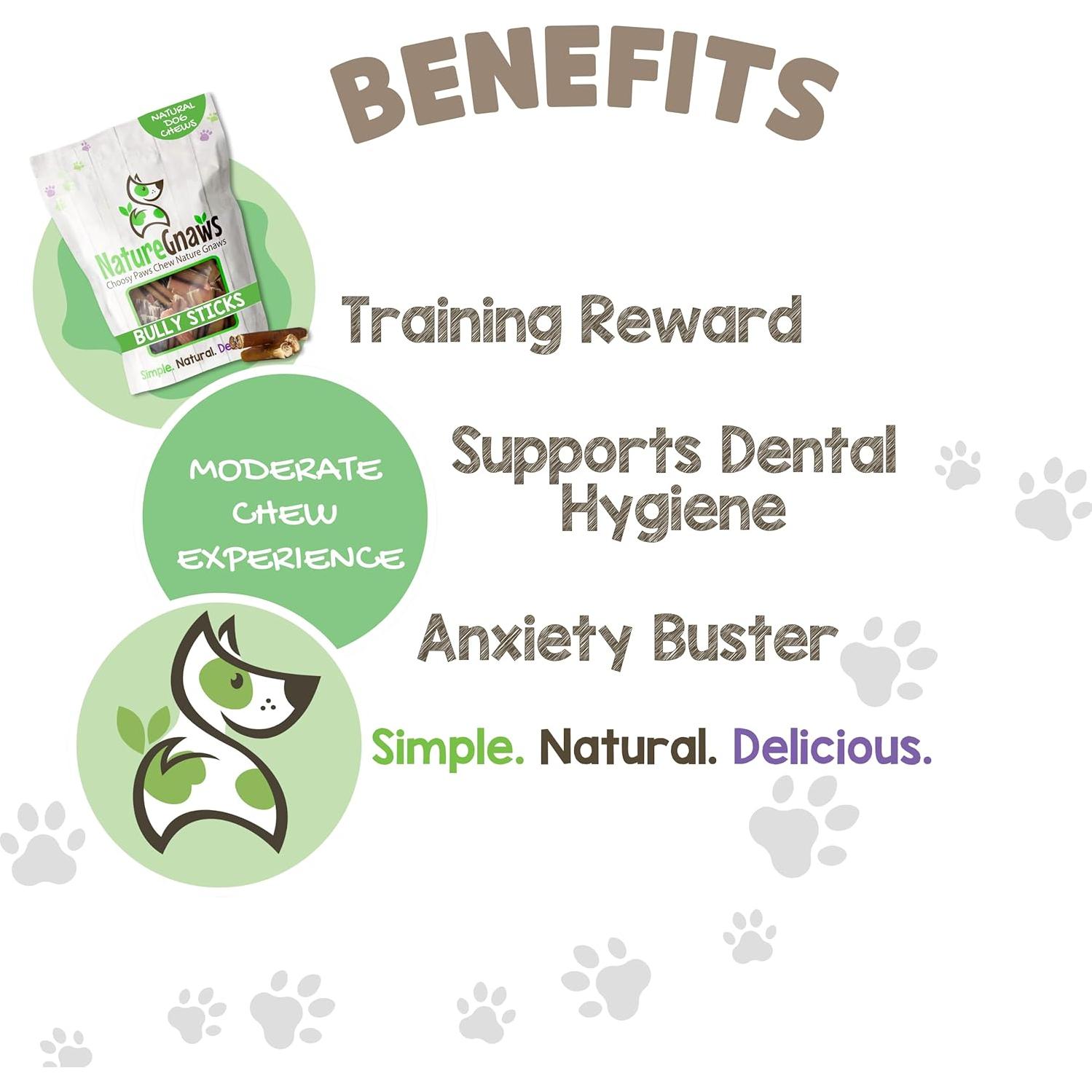 Mordiscos de Bully Stick Nature Gnaws 7.5 cm - 227 g