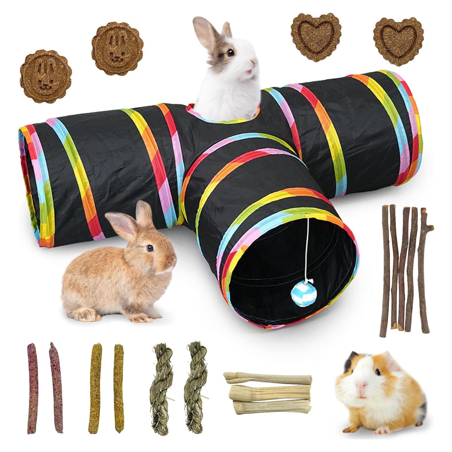 Túnel para Conejos BNOSDM 3 Vías Plegable con Juguetes