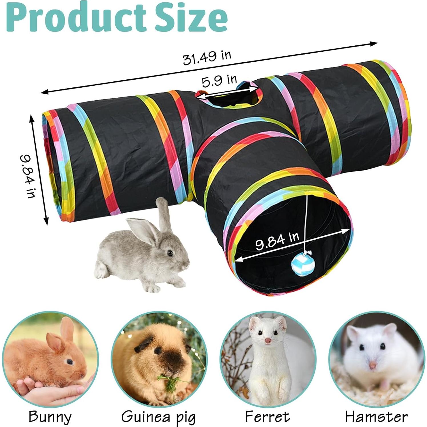 Túnel para Conejos BNOSDM 3 Vías Plegable con Juguetes