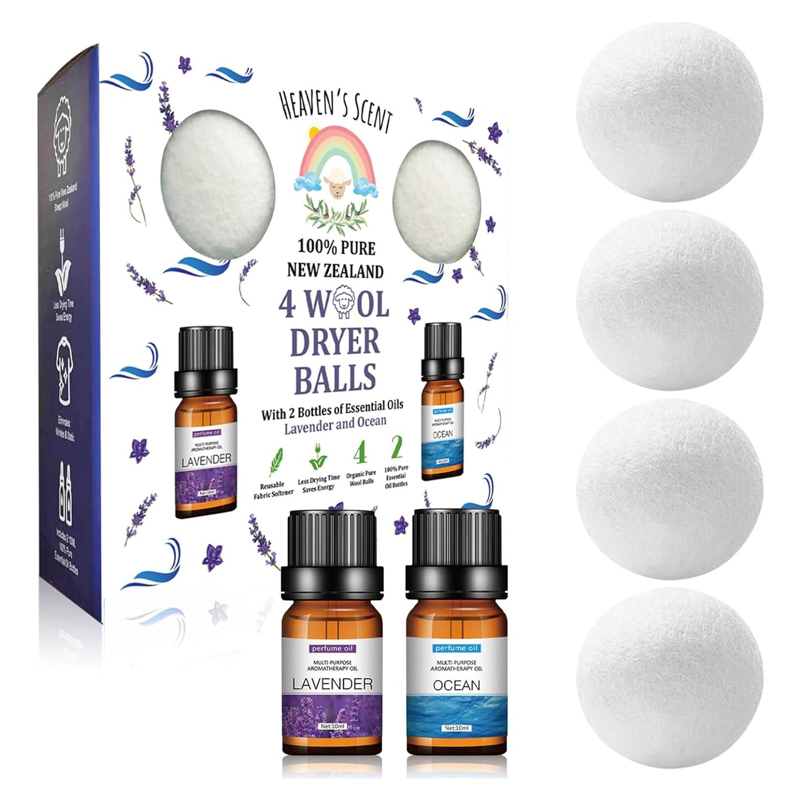 Bolas de Secado de Lana Heaven's Scent XL - Orgánicas y Reutilizables