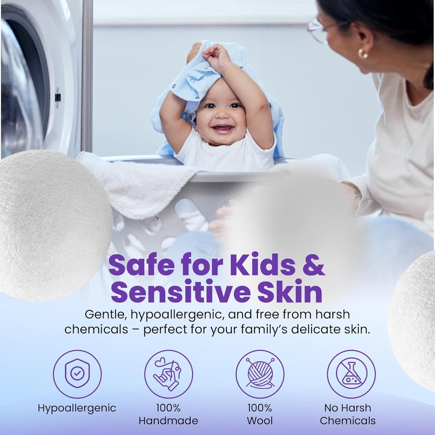 Bolas de Secado de Lana Heaven's Scent XL - Orgánicas y Reutilizables